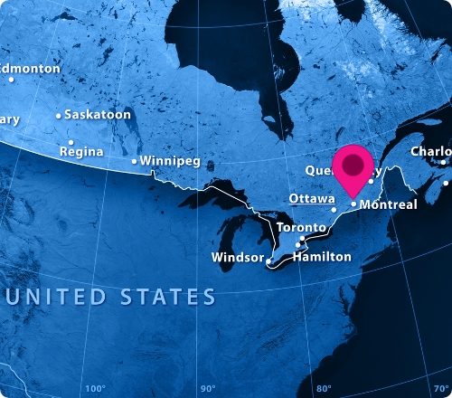 Map of US and Canada